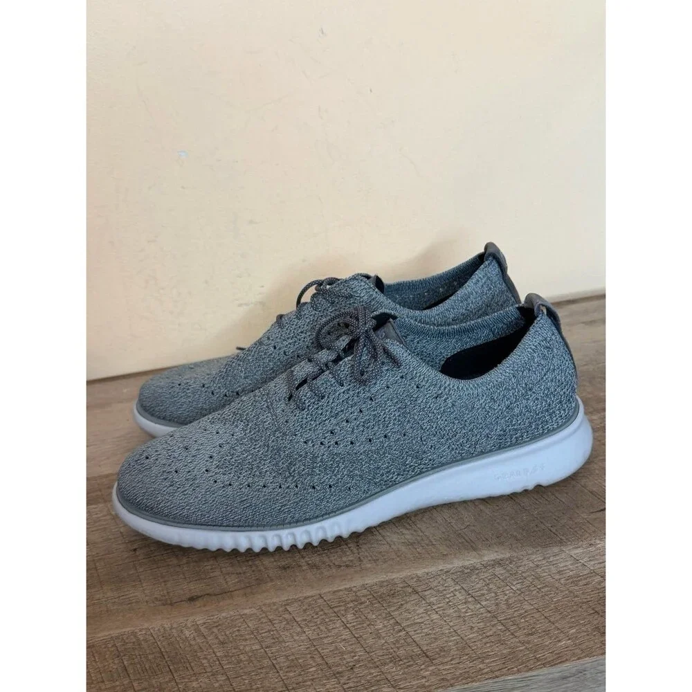 Cole Haan 2.Zerogrand Stitchlite Oxfords grey knit shoes size 11 men’s